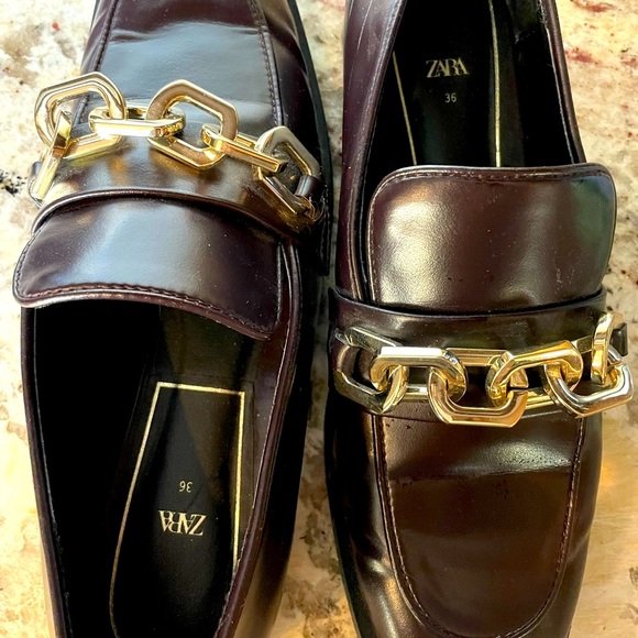 Zara Low heel penny loafers with faux patent leather - Picture 6 of 7